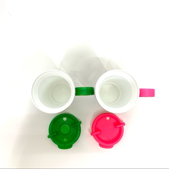 Disney World Set Of Two Neon Whirley Travel Mugs With Handles Buzz Cars Nemo - Picture 12 of 16